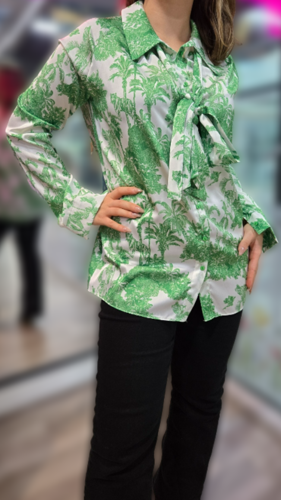 Belted Formal Printed Shirt